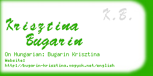 krisztina bugarin business card